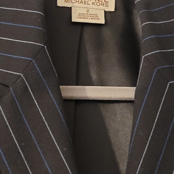 Michael Kors Women's Black Pinstripe Blazer - Picture 2 of 3